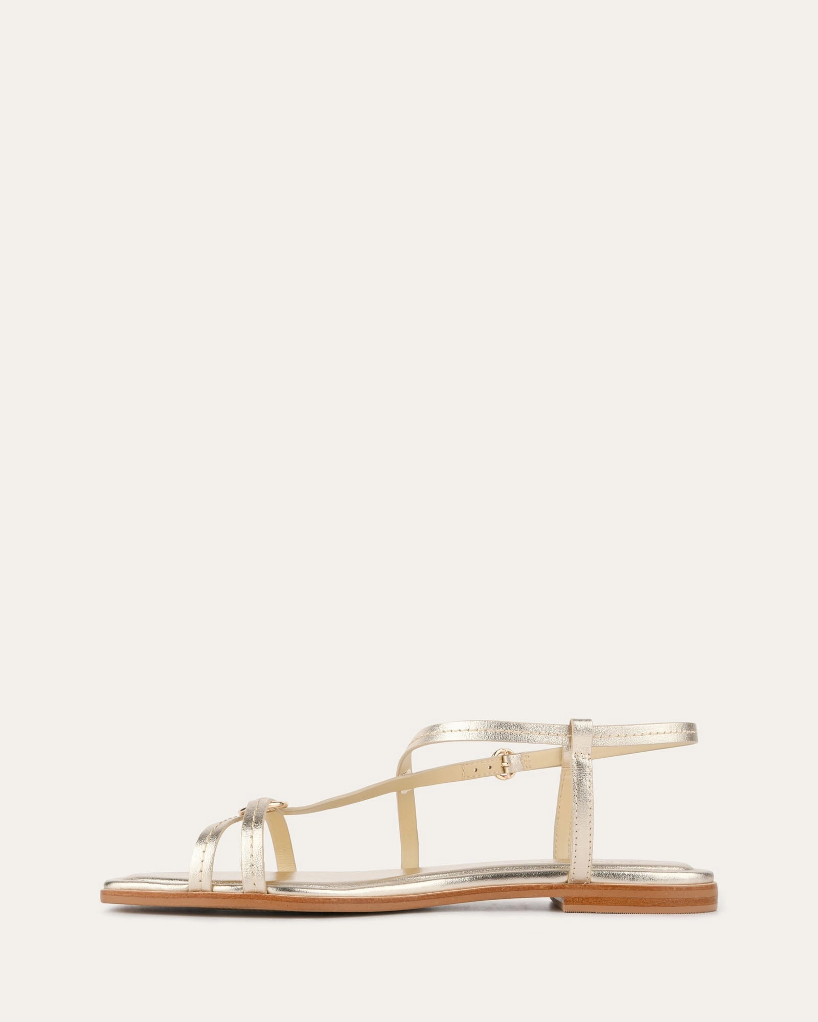 ADDI FLAT SANDALS SOFT GOLD LEATHER