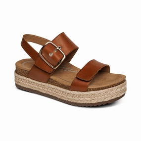 Aetrex Vania Platform Sandal Cognac