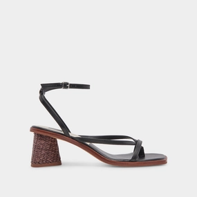 BANITA WIDE SANDALS BLACK LEATHER - re:vita