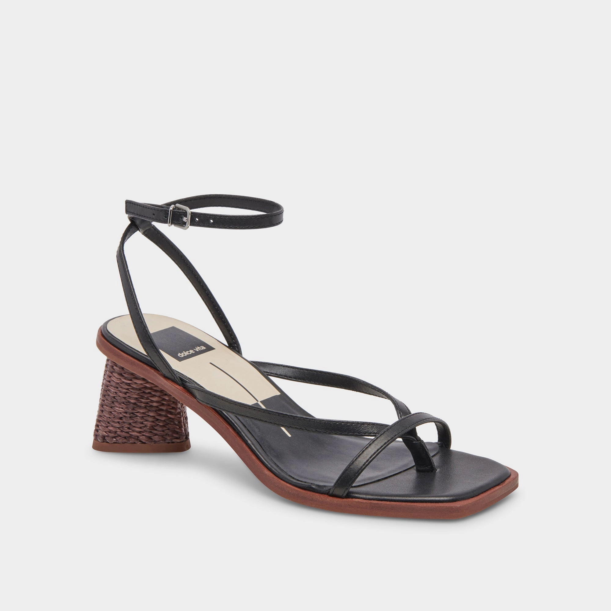 BANITA WIDE SANDALS BLACK LEATHER - re:vita