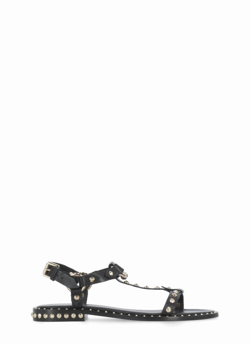 Black Patsy Leather Sandals