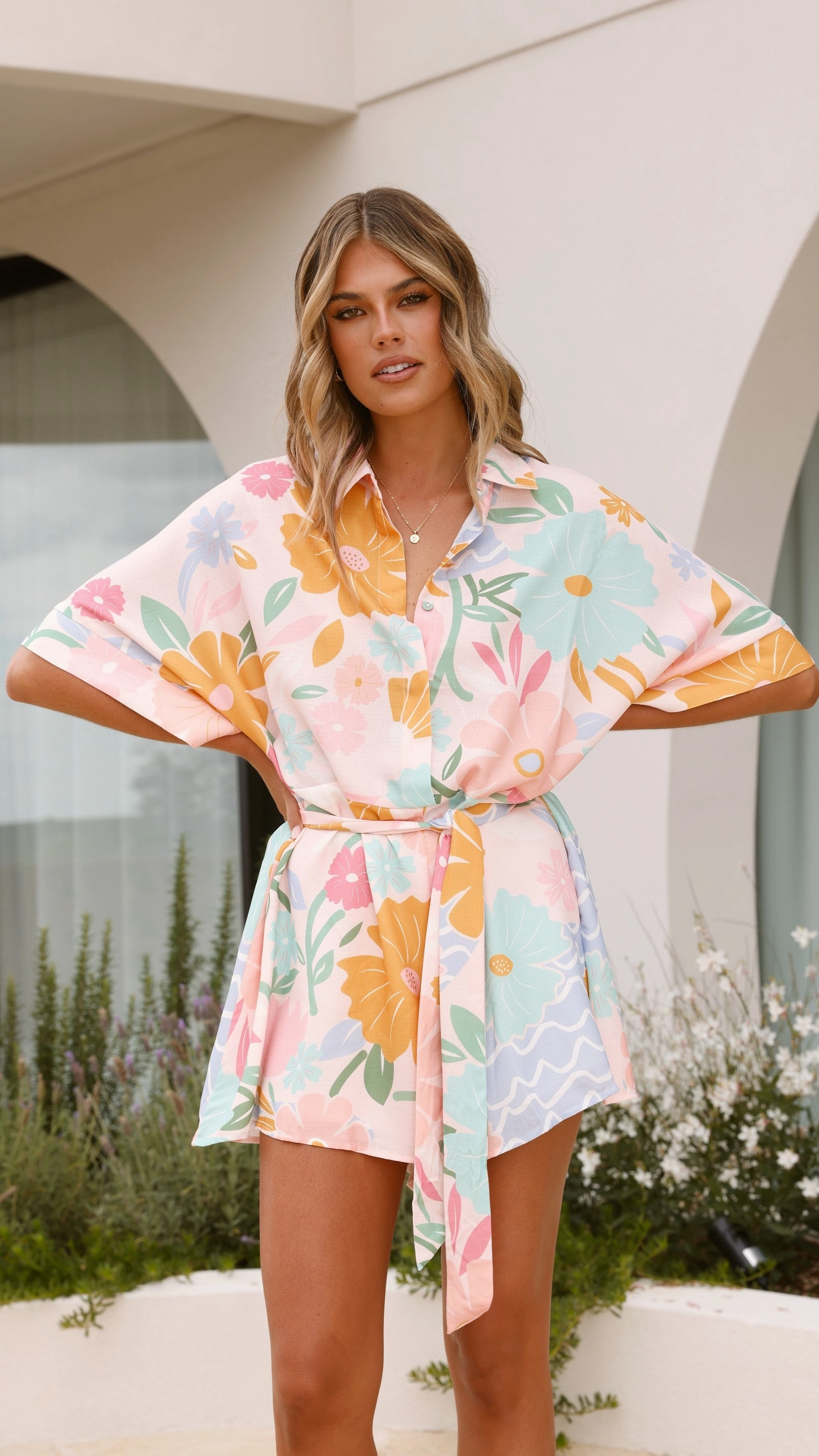 Carmen Playsuit - Blush Petal