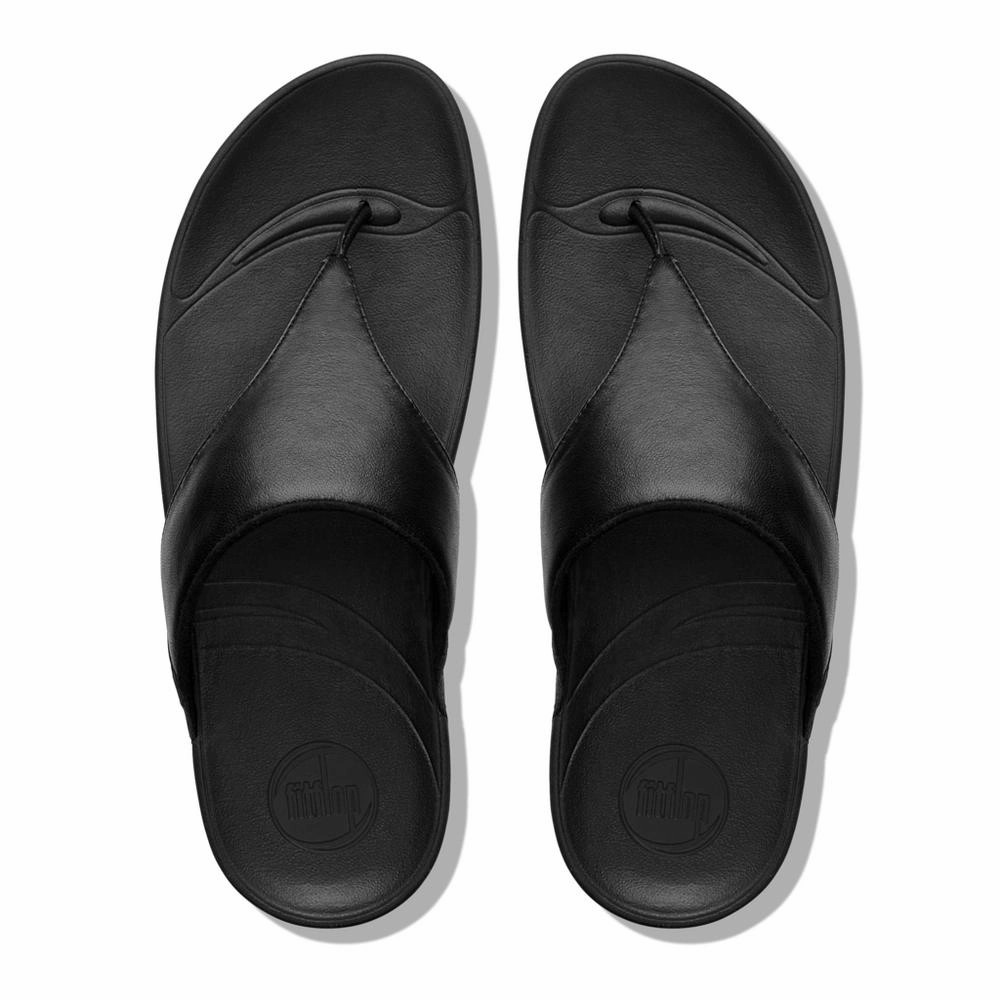 Fitflop Lulu Leather Toe Post Black
