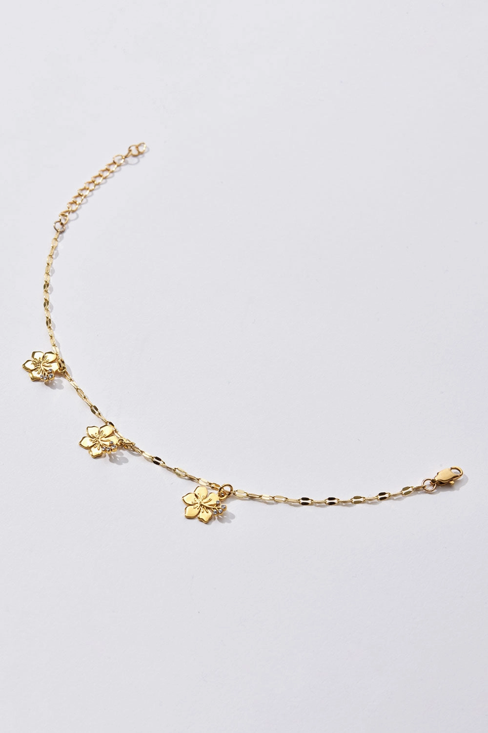 Hibiscus Chain Anklet - Gold