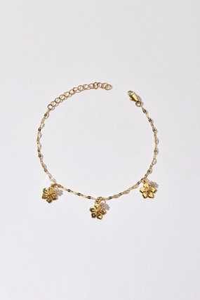 Hibiscus Chain Anklet - Gold