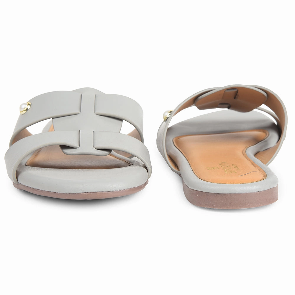 Senorita Light Grey Casual Flat Sandal For Women DFL-102 By Liberty